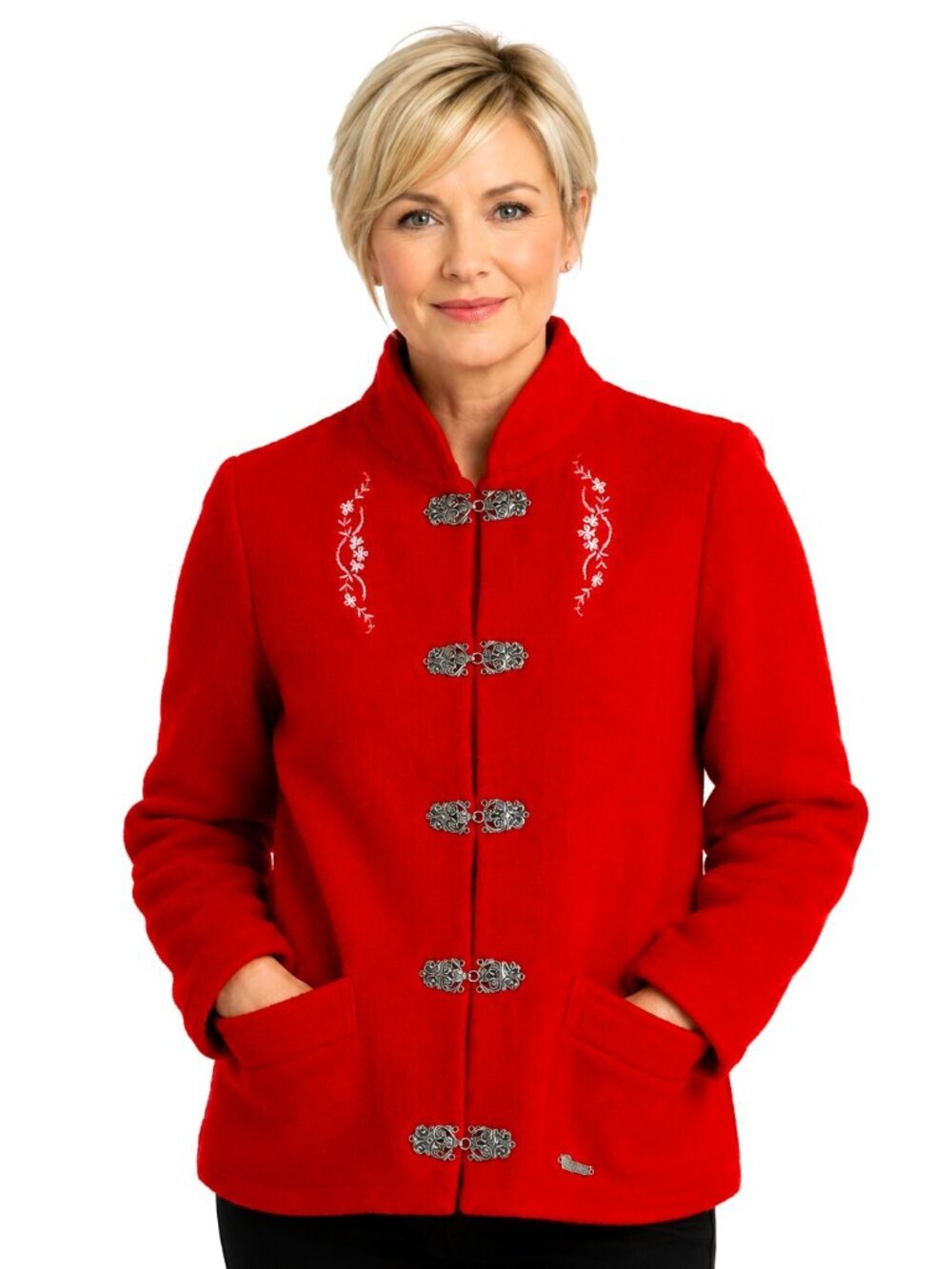 Vintage Fjord Fashion Red Wool Embroidered Jacket